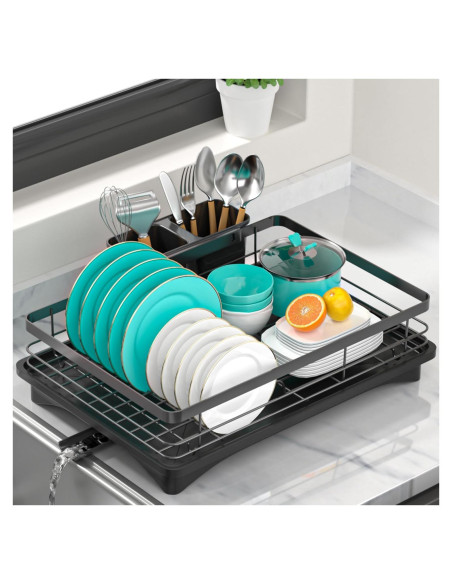 Escurridor de Platos Vepsens Negro 42x29 cm Drenaje Automático Escurridor de Platos Vepsens Negro 42x29 cm Drenaje Automático