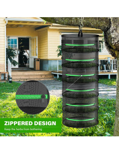 Estante Plegable de Malla iPower 60,96 cm 6 Capas Secado Hierbas 2