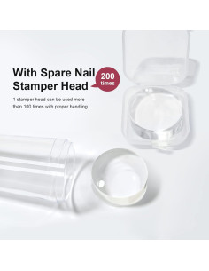 Sello de Arte de Uñas SAGEBIO Transparente con Raspador 2