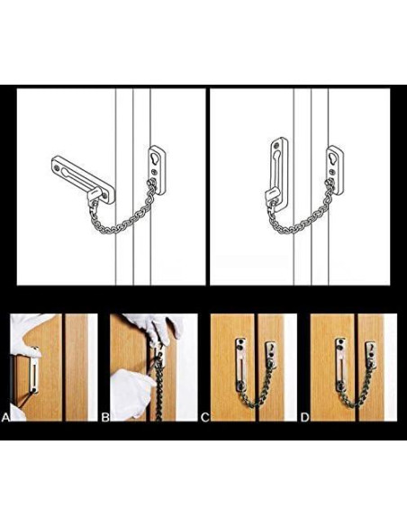 Cerradura de cadena V-CORME EK-07 acero inoxidable 3mm Cerradura de cadena V-CORME EK-07 acero inoxidable 3mm