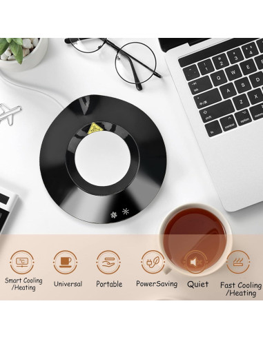 Enfriador y Calentador de Bebidas Yoidesu USB 2 en 1 Negro