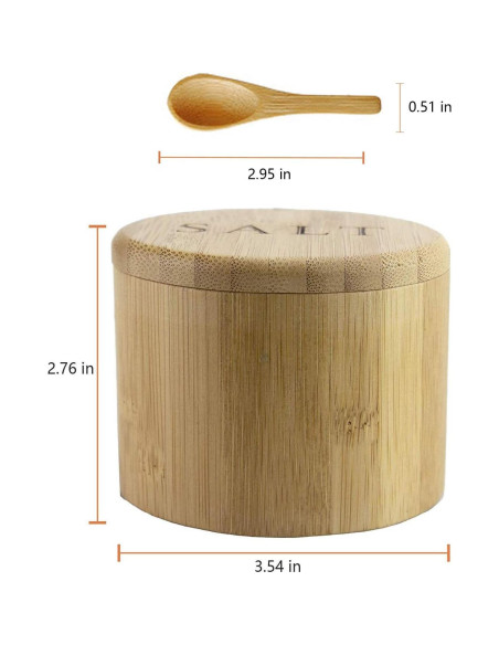 Salero de Bambú VICUKIE con Tapa Magnética 148ml Salero de Bambú VICUKIE con Tapa Magnética 148ml