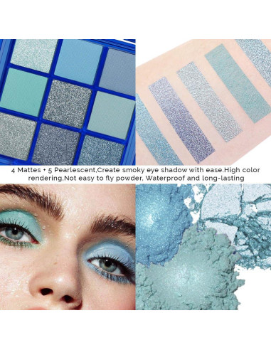 Paleta de Sombra de Ojos CAKAILA 9 Colores Alta Pigmentación