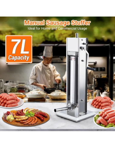 Rellenador de Salchichas GarveeHome 7L Acero Inoxidable