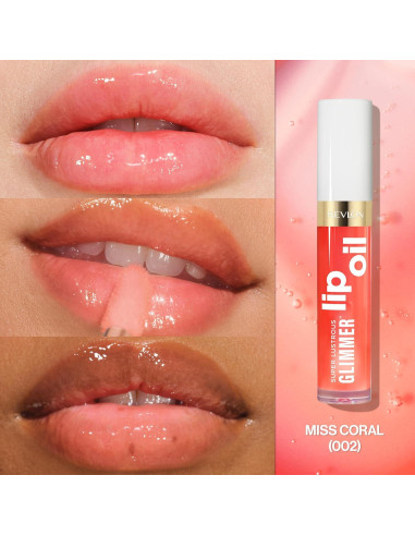 Aceite Labial Revlon Super Lustrous Glimmer 002 Miss Coral 3.85 ml