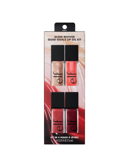 Kit de Aceite Labial e.l.f. Glow Reviver 4 Piezas 7.39 ml Kit de Aceite Labial e.l.f. Glow Reviver 4 Piezas 7.39 ml