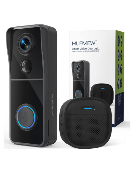 Cámara Timbre Inalámbrica MUBVIEW 1080P con Sensor PIR Cámara Timbre Inalámbrica MUBVIEW 1080P con Sensor PIR