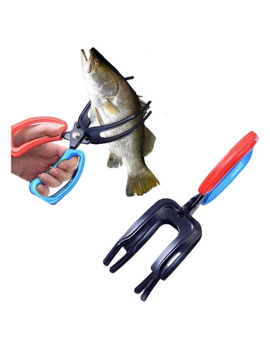Pinzas de Pesca ZFQSONGZE Agarrador Metal 2 Garras Rojo/Azul