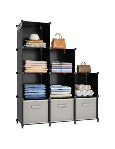 Organizador de Closet HOMIDEC 9 Cubos Portátil Negro