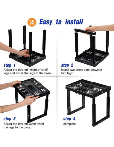 Estante Organizador Ajustable Piffny para Locker Negro
