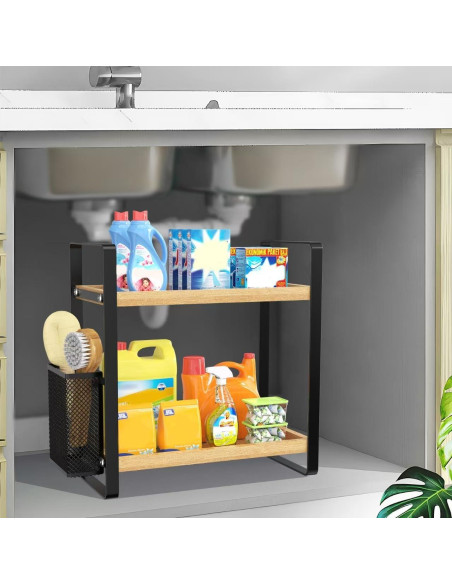 Organizador de Encimera de Baño LEMIKKLE Madera Natural Organizador de Encimera de Baño LEMIKKLE Madera Natural