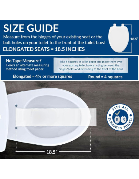 Asiento de Inodoro Mayfair 2-en-1 Blanco Alargado Asiento de Inodoro Mayfair 2-en-1 Blanco Alargado