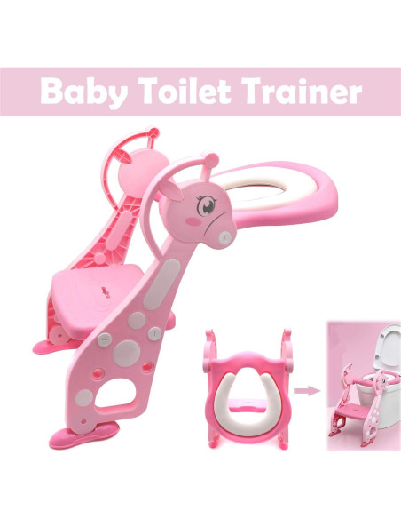 Asiento de Entrenamiento para Baño XKMT Rosa con Escalera Asiento de Entrenamiento para Baño XKMT Rosa con Escalera
