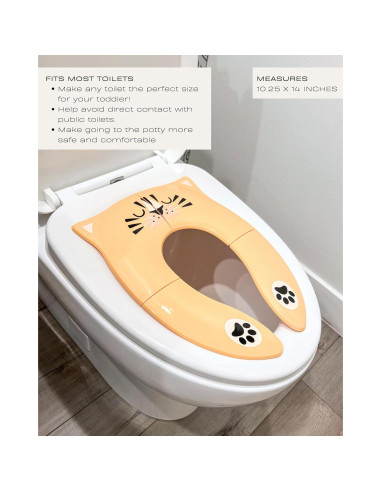 Asiento de inodoro portátil Hippypotamus Tigre Naranja