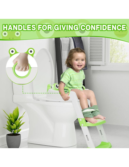 Asiento de Entrenamiento para Baño 2 en 1 Verde Ajustable Asiento de Entrenamiento para Baño 2 en 1 Verde Ajustable