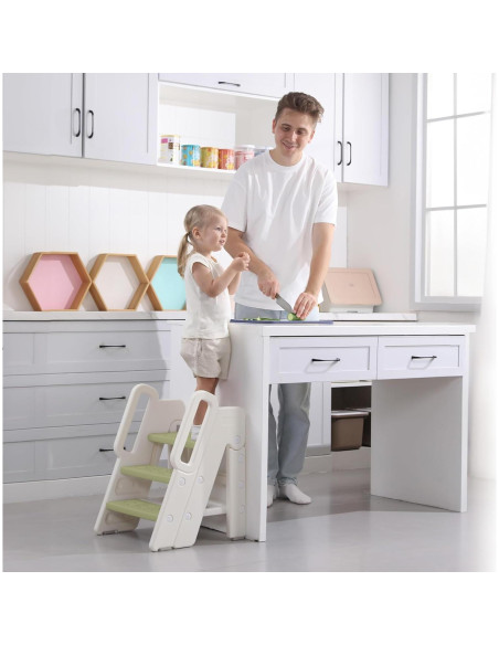 Taburete Plegable Ajustable Hoopyosms Verde para Niños Taburete Plegable Ajustable Hoopyosms Verde para Niños