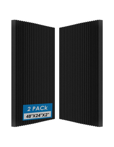 Paneles Acústicos de Espuma Aislantes 2 Pcs 121.9x60.9x5.1 cm Negro