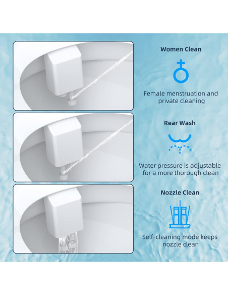 Bidet Mecánico Hibbent para Inodoro Doble Boquilla Agua Fría Bidet Mecánico Hibbent para Inodoro Doble Boquilla Agua Fría