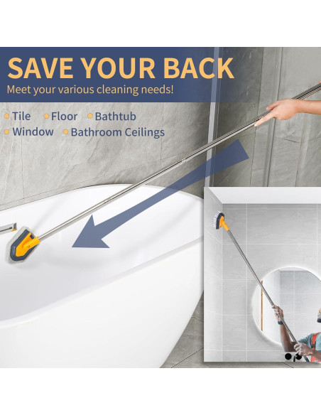 Cepillo Limpiador de Baño BOOMJOY 139,7 cm Mango Largo Cepillo Limpiador de Baño BOOMJOY 139,7 cm Mango Largo