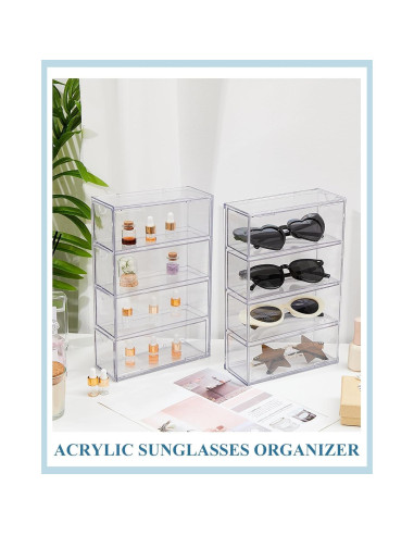 Organizador de Gafas Acrílico Sintuff 4 Cajones 27x17.5x7.3cm