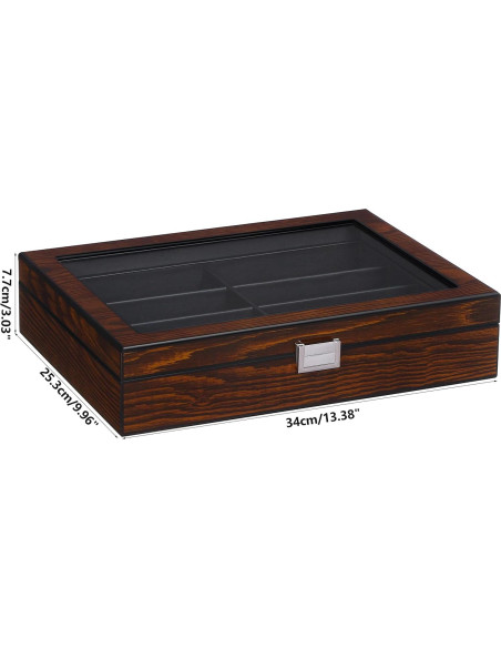 Organizador de Gafas BEWISHOME, Estuche 8 Compartimentos Marrón Organizador de Gafas BEWISHOME, Estuche 8 Compartimentos Marrón