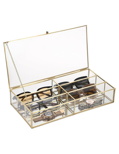 Organizador de Gafas de Sol Hipiwe Dorado 6 Compartimentos