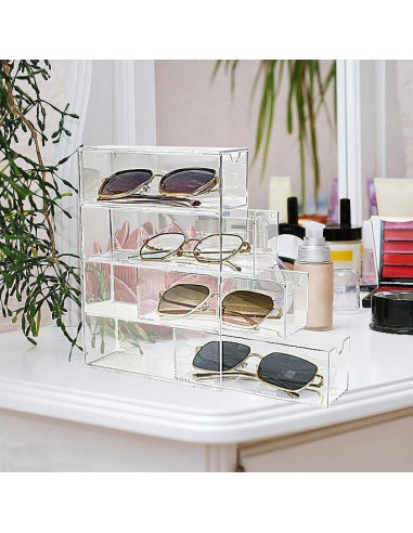Organizador de Gafas Transparente Fordonral 4 Cajones 25.7x18.2 cm