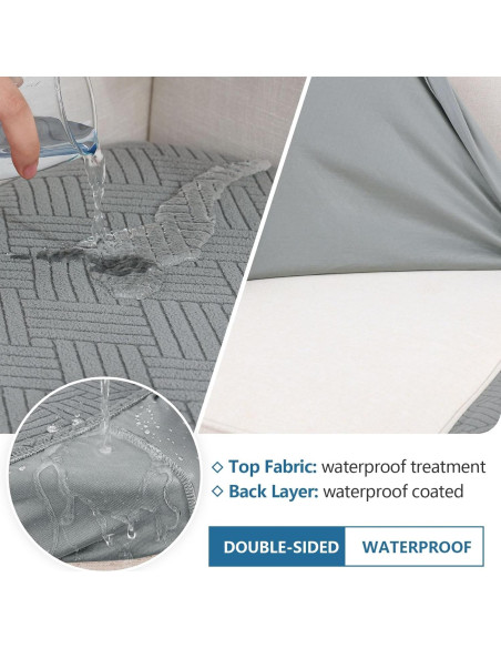 Fundas de Cojín de Sofá Impermeables Hyha 3PC Gris Fundas de Cojín de Sofá Impermeables Hyha 3PC Gris