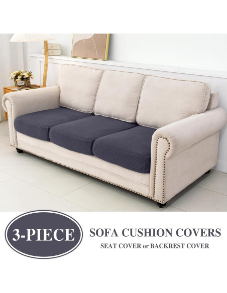 Fundas de Cojines de Sofá LA MEACK 3 Piezas Gris Oscuro Fundas de Cojines de Sofá LA MEACK 3 Piezas Gris Oscuro