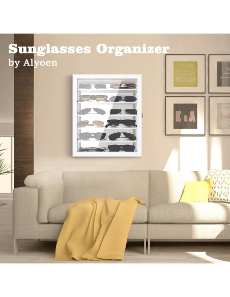 Organizador de Gafas de Sol Alyoen, Montaje en Pared, 6 Estantes Organizador de Gafas de Sol Alyoen, Montaje en Pared, 6 Estantes