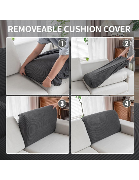Funda de Sofá QIANMEW Gris Oscuro Lavable y Resistente Funda de Sofá QIANMEW Gris Oscuro Lavable y Resistente