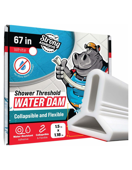 Barrera de Ducha Hippo Dam 170 cm Blanca - Protector Agua Barrera de Ducha Hippo Dam 170 cm Blanca - Protector Agua