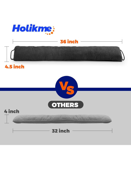 Tope de Puerta Holikme 91 cm Negro, Bloqueador de Corrientes Tope de Puerta Holikme 91 cm Negro, Bloqueador de Corrientes