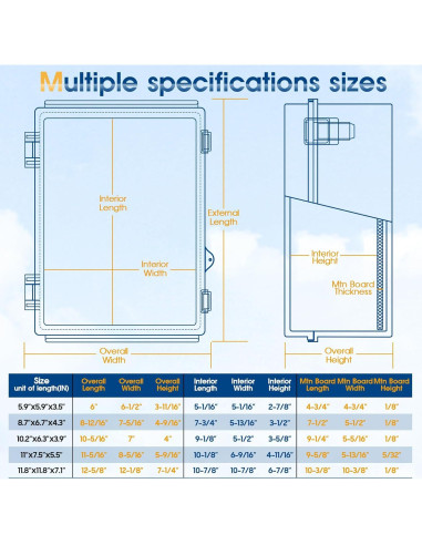 Caja de Conexiones IP67 XINYIELE 22.1x17x10.9cm Transparente