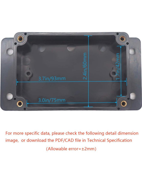 Caja de Conexiones Zulkit IP65 Plástico ABS 100x68x50mm Paquete 2 Caja de Conexiones Zulkit IP65 Plástico ABS 100x68x50mm Paquete 2