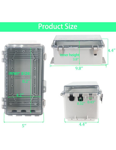 Caja Eléctrica Exterior Impermeable IP55 LuSumtly 22.6x12.4cm
