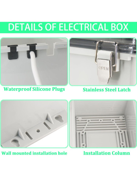 Caja Eléctrica Exterior Impermeable IP55 LuSumtly 22.6x12.4cm Caja Eléctrica Exterior Impermeable IP55 LuSumtly 22.6x12.4cm