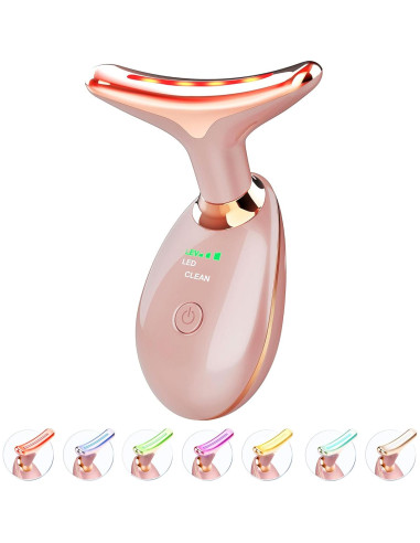 Masajeador Facial y Cuello Sunpint ELISHINE Oro Rosa 7 Colores
