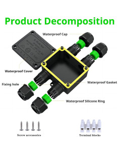 Caja de Conexiones Impermeable SZFUDIGO 4 Vías IP68 2