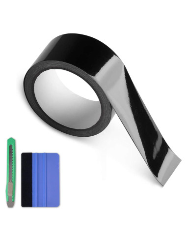 Vinilo Negro Brillante Arespark 1x9m para Autos con Kit