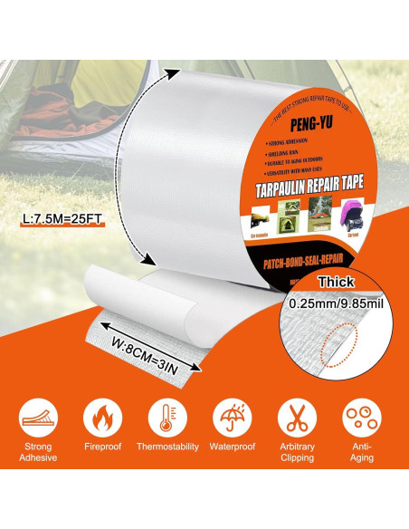 Cinta de Reparación Impermeable Paulno 80mm x 8m Blanca Cinta de Reparación Impermeable Paulno 80mm x 8m Blanca