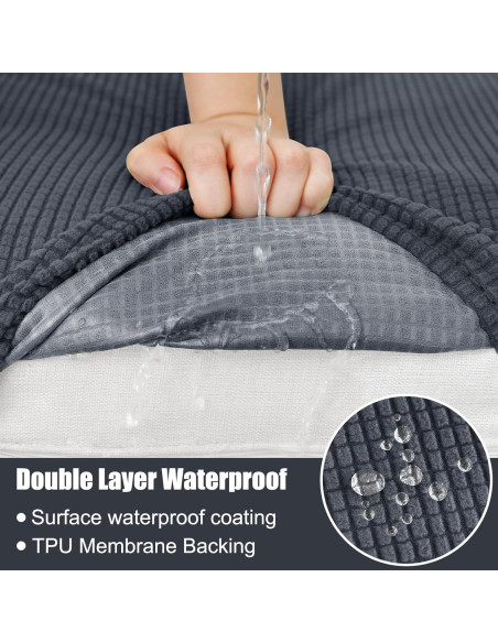 Fundas de cojín impermeables Smiry 3 paquetes gris elástico Fundas de cojín impermeables Smiry 3 paquetes gris elástico