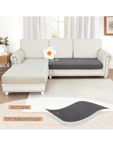 Funda de sofá impermeable NAISI para loveseat gris