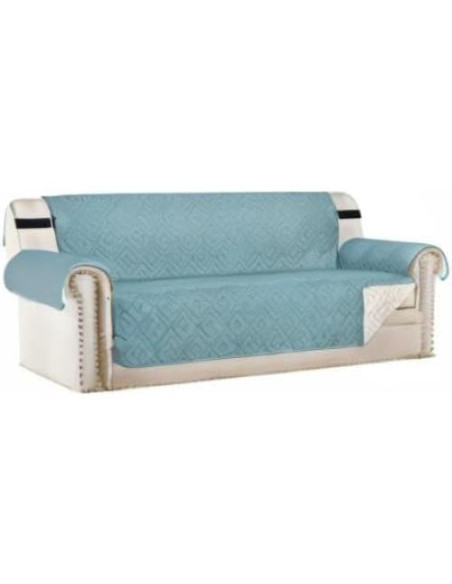 Funda de Sofá Reversible H.VERSAILTEX 2 Correas 78" Azul Beige Funda de Sofá Reversible H.VERSAILTEX 2 Correas 78" Azul Beige