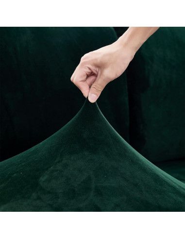 Funda de Sofá MIFXIN Terciopelo Verde Oscuro 1 Plaza