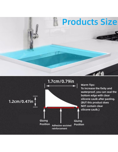 Tira de agua impermeable Farady 39 cm negra para ducha