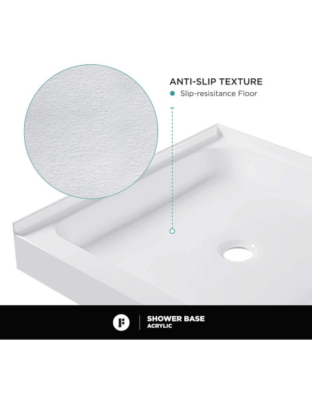 Base de Ducha Acrílica Doble Umbral 106x76 cm Antideslizante Base de Ducha Acrílica Doble Umbral 106x76 cm Antideslizante