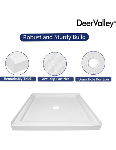 Base de Ducha Acrílica DeerValley 88.9x88.9cm Blanco
