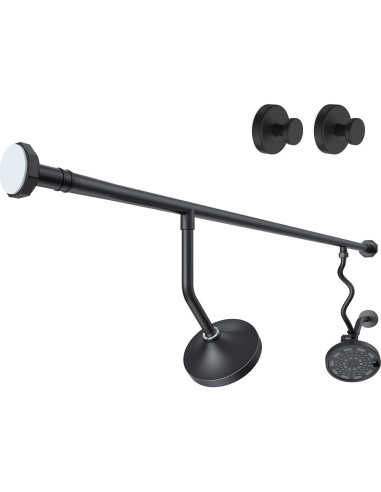 Cabezal de Ducha Doble Bntuk 6" Alta Presión Negro Mate