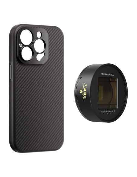 Estuche Pro FREEWELL con Lente Anamórfica 1.33 para iPhone 15 Estuche Pro FREEWELL con Lente Anamórfica 1.33 para iPhone 15